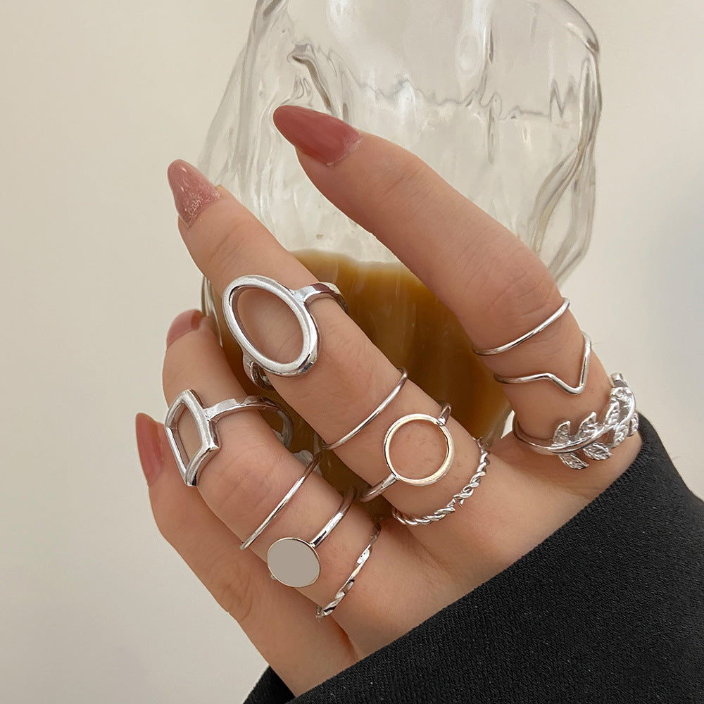Geometric Leaf Ring Suit 11-piece Set