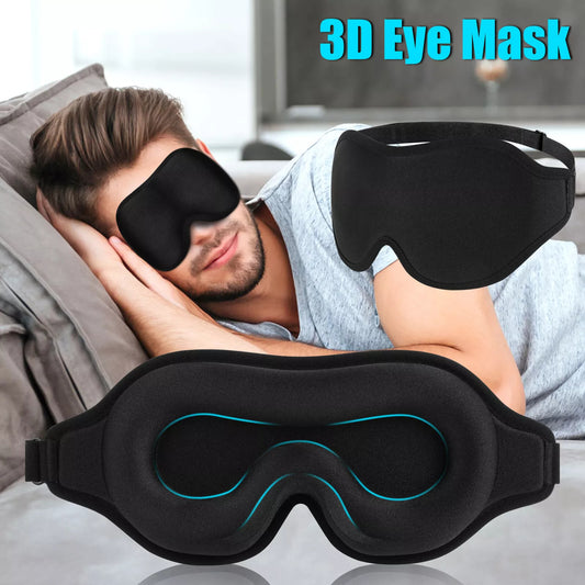 3D Travel Silk Eye Mask Sleeping Soft Padded Shade Cover Rest Relax Blindfold Men Women Night Sleeping Mask Cover Eye