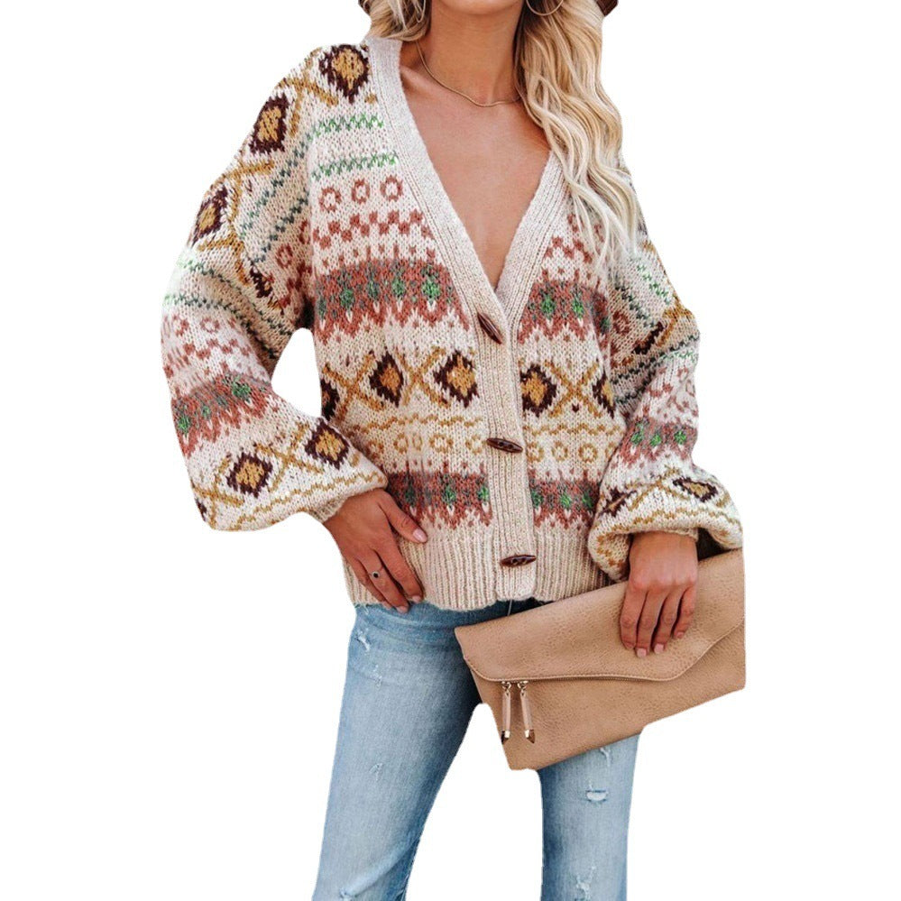 Women's V-Neck Cardigan Sweater Jacket Sweater