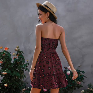 Women's Lace-Up Print Wrap Dress