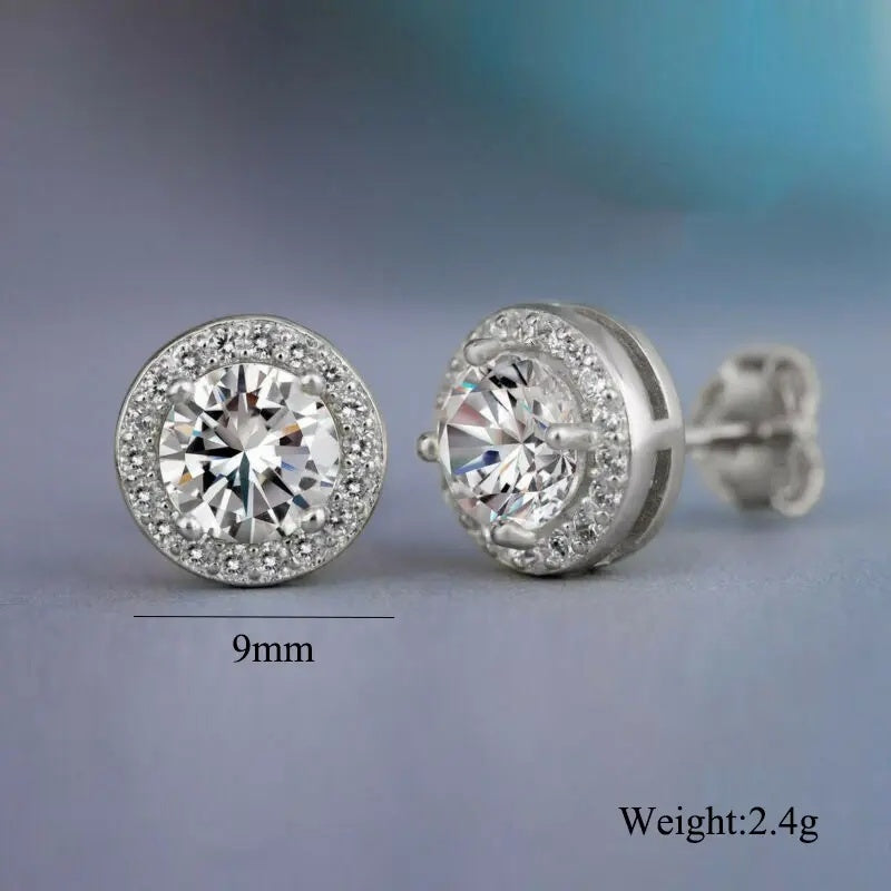 Brass Zircon Stud Earrings Crystal Rhinestone Cubic Zirconia Geometric Stud Earrings