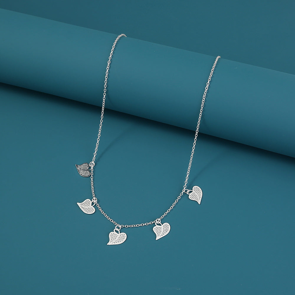 Silver-plated copper necklace with luminous foliage