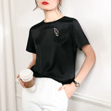 Pure Color European Goods Blouse Silk Shirt