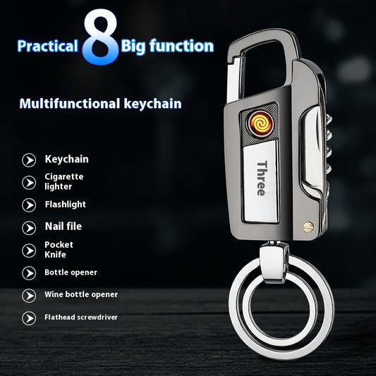 Multi-functional Keychain Pendant Cigarette Lighter USB Charging Lighter