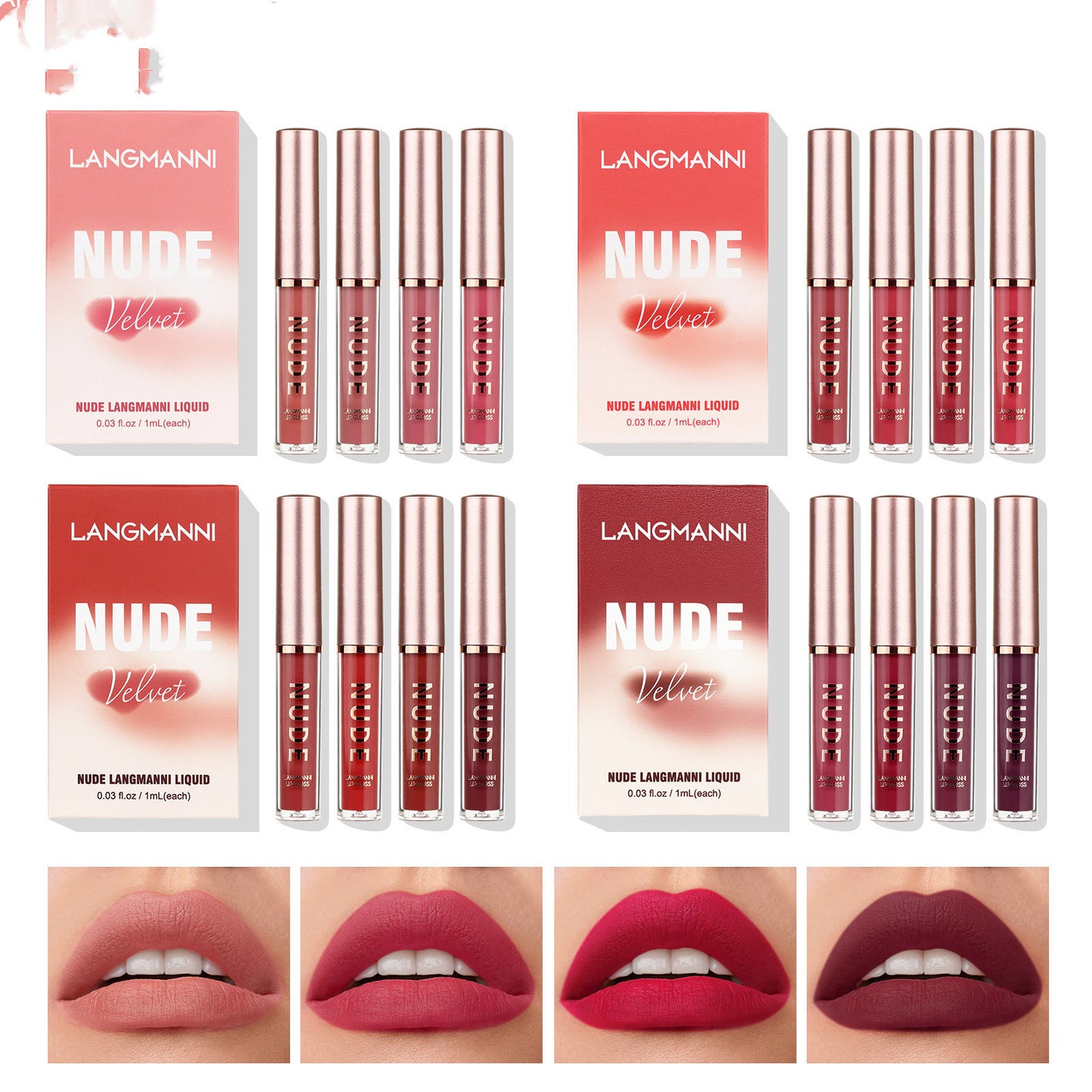 16 Lip Gloss Set Matte Matte Velvet Four-box