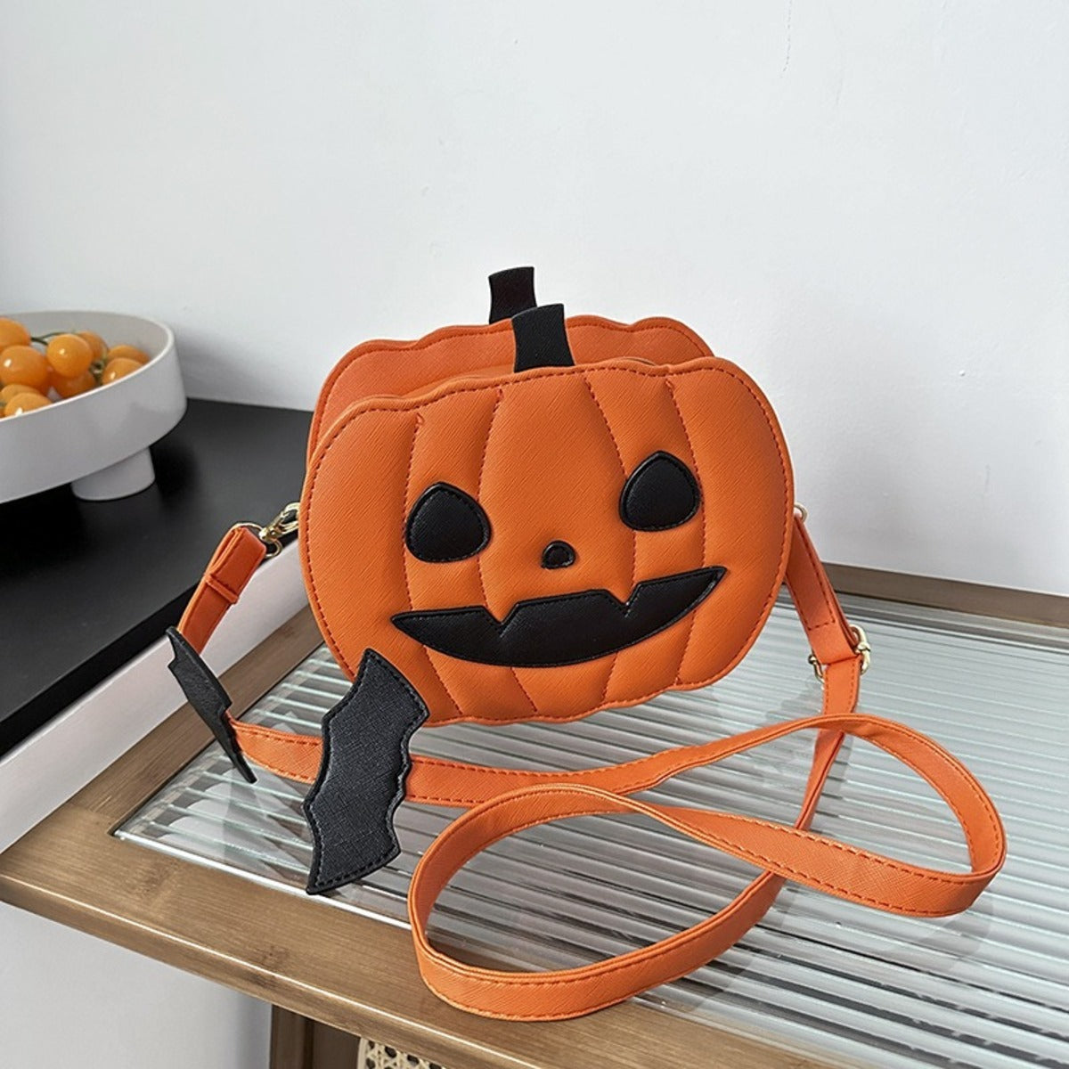 Halloween Pumpkin Crossbody Bag For Women Novelty Pumpkin Purse Halloween Devil Shoulder Bag Funny Crossbody Purse